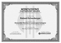 Monovisions Photography Award Certificate