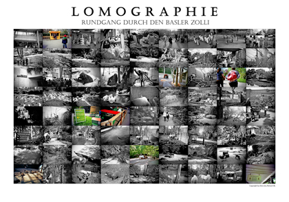 Lomographie, sw/farbig, Rundgang durch den Basler Zolli